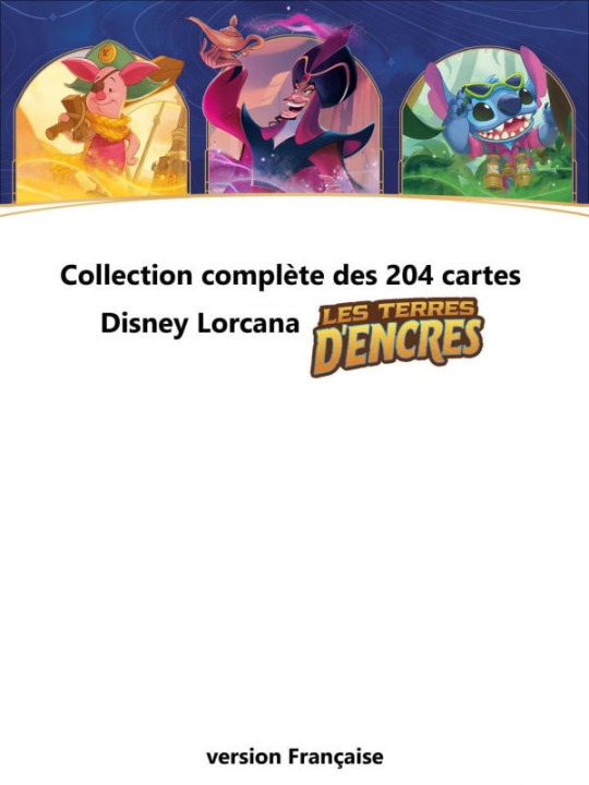 Set complet 204 cartes les Terres d'Encres - Disney Lorcana FR